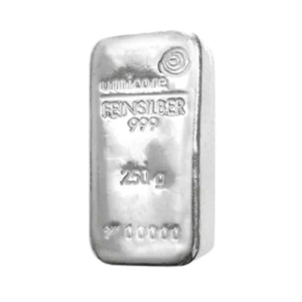 Umicore 250 g Silver Cast Bar