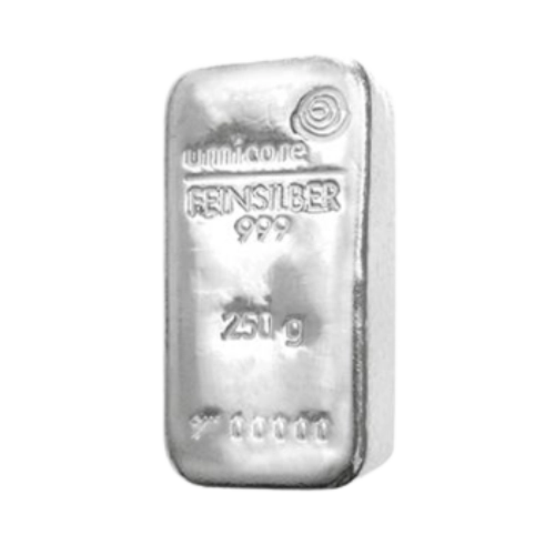 Umicore 250 g Silver Cast Bar