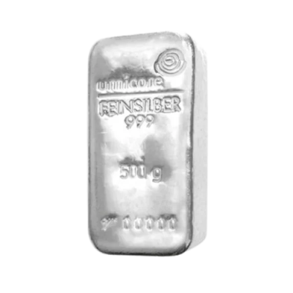 Umicore 500 g Silver Cast Bar