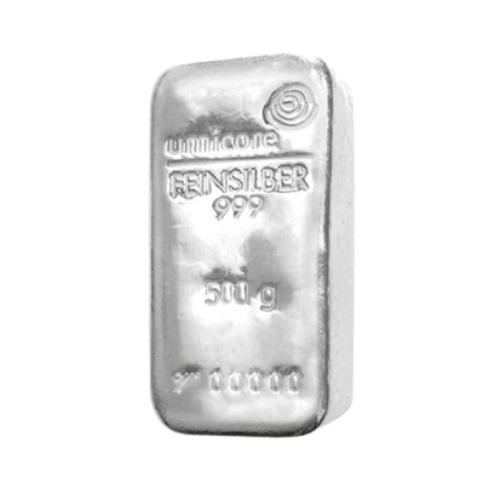 Umicore 500 g Silver Cast Bar